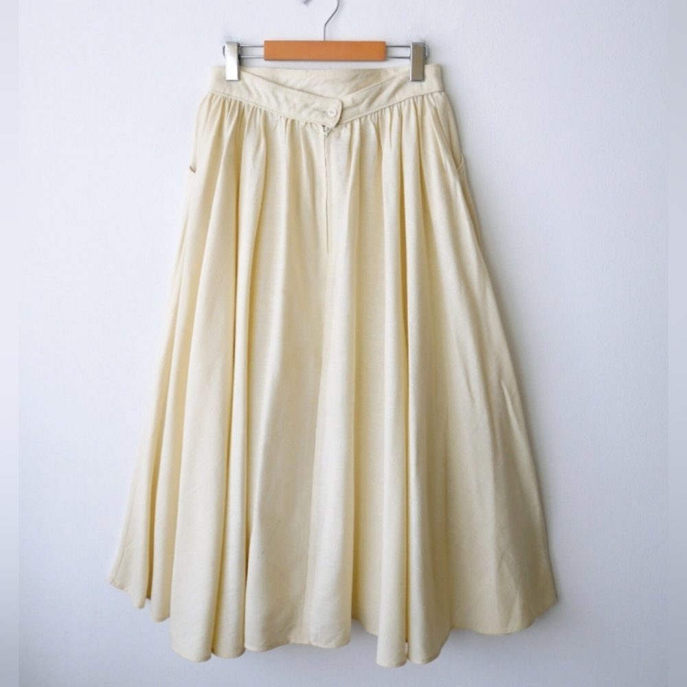 Vintage TemTex Cream Circle Skirt - Picture 3 of 6